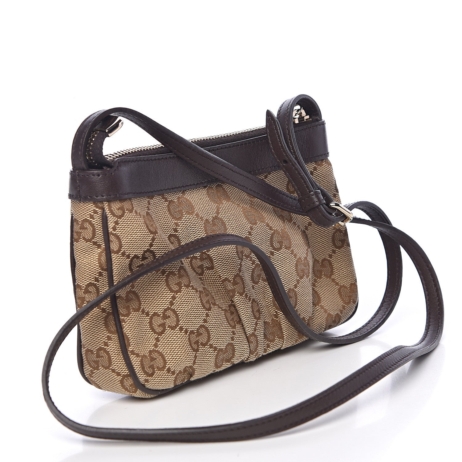 Gucci Monogram GG Heart Charm Crossbody Pochette Brown 3 of 10