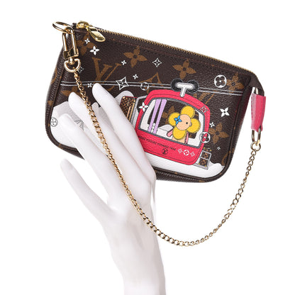 Louis Vuitton Monogram 2019 Christmas Animation Mini Courchevel Pochette Accessories Fuchsia 2 of 8