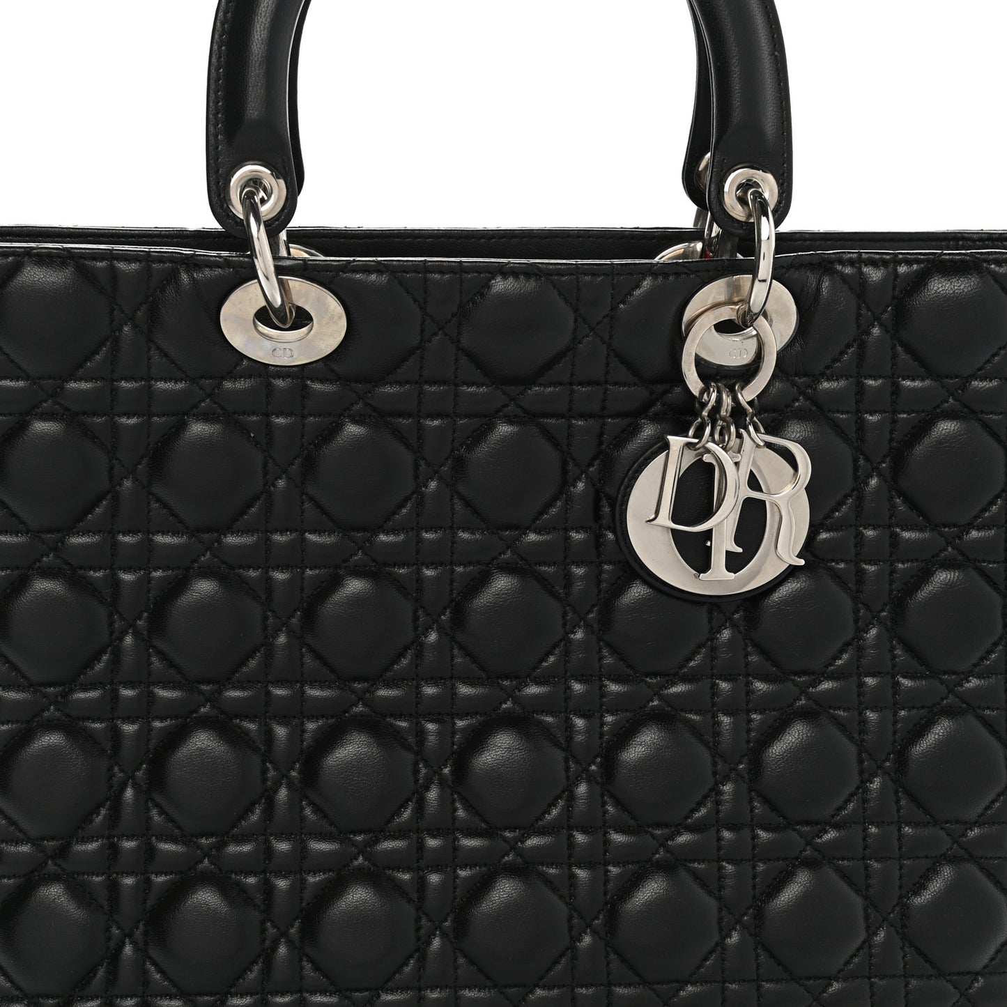 Lambskin Cannage Large Lady Dior Black
