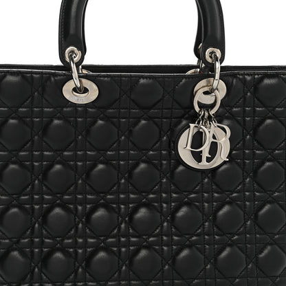 Christian Dior Lambskin Cannage Large Lady Dior Black 8 of 10