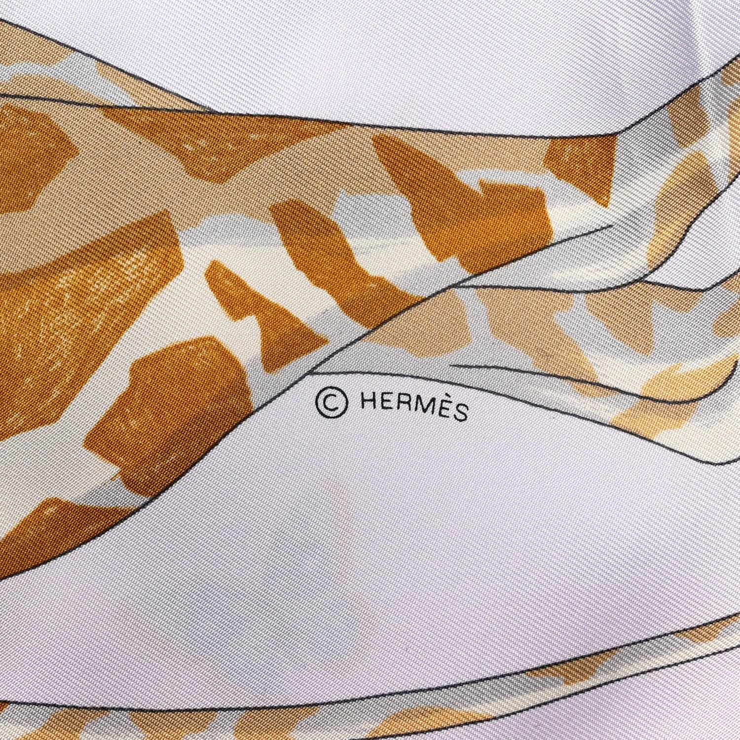 Hermes Silk Story Scarf 90 Rose Nacre Bleu Beige 3 of 5