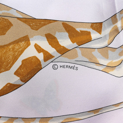 Hermes Silk Story Scarf 90 Rose Nacre Bleu Beige 3 of 5