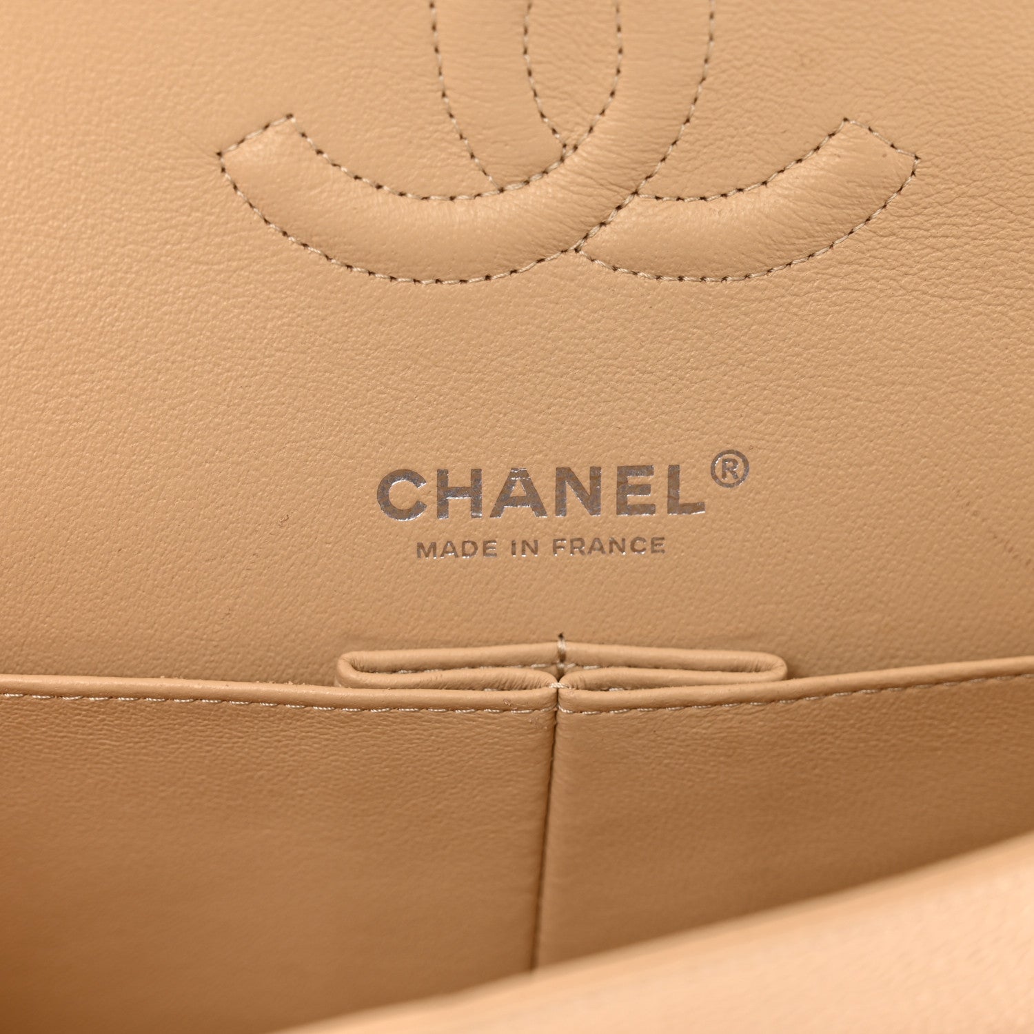 Chanel Caviar Quilted Medium Double Flap Beige 7 of 10