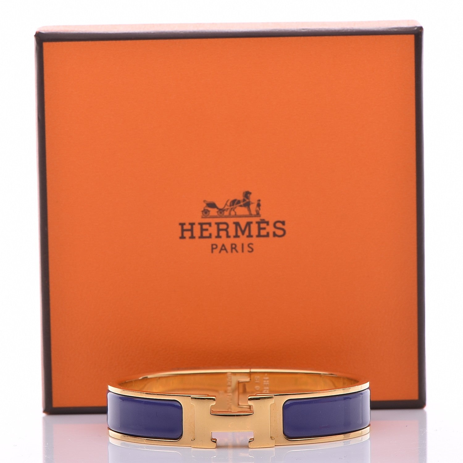Hermes Enamel Narrow Clic Clac H Bracelet PM Iris 7 of 7