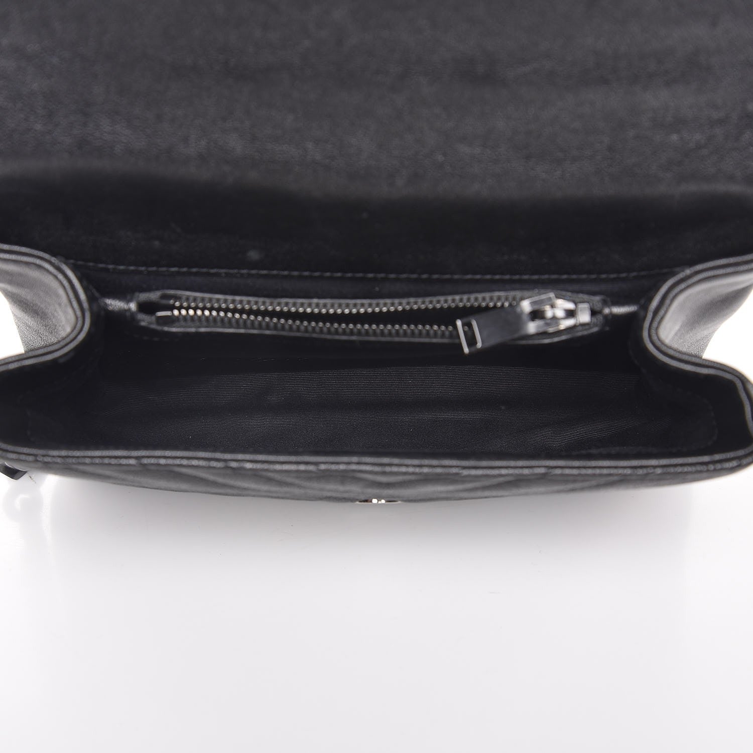 Saint Laurent Sheepskin Matelasse Chevron Monogram Medium College Bag Black 6 of 13
