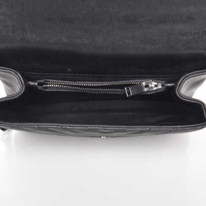 Saint Laurent Sheepskin Matelasse Chevron Monogram Medium College Bag Black 6 of 13