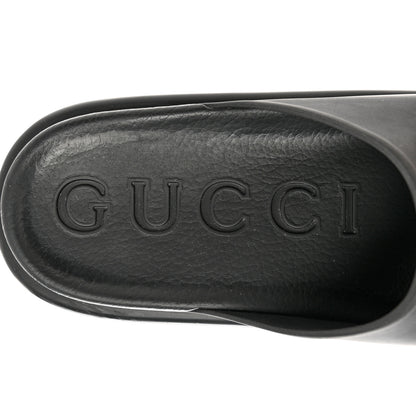 Gucci Soft Rubber Womens Interlocking G Platform 42mm Slide Sandals 38 Black 7 of 8
