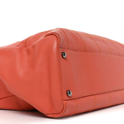 Chanel Caviar Square Stitched Large Tote Orange 9 of 10