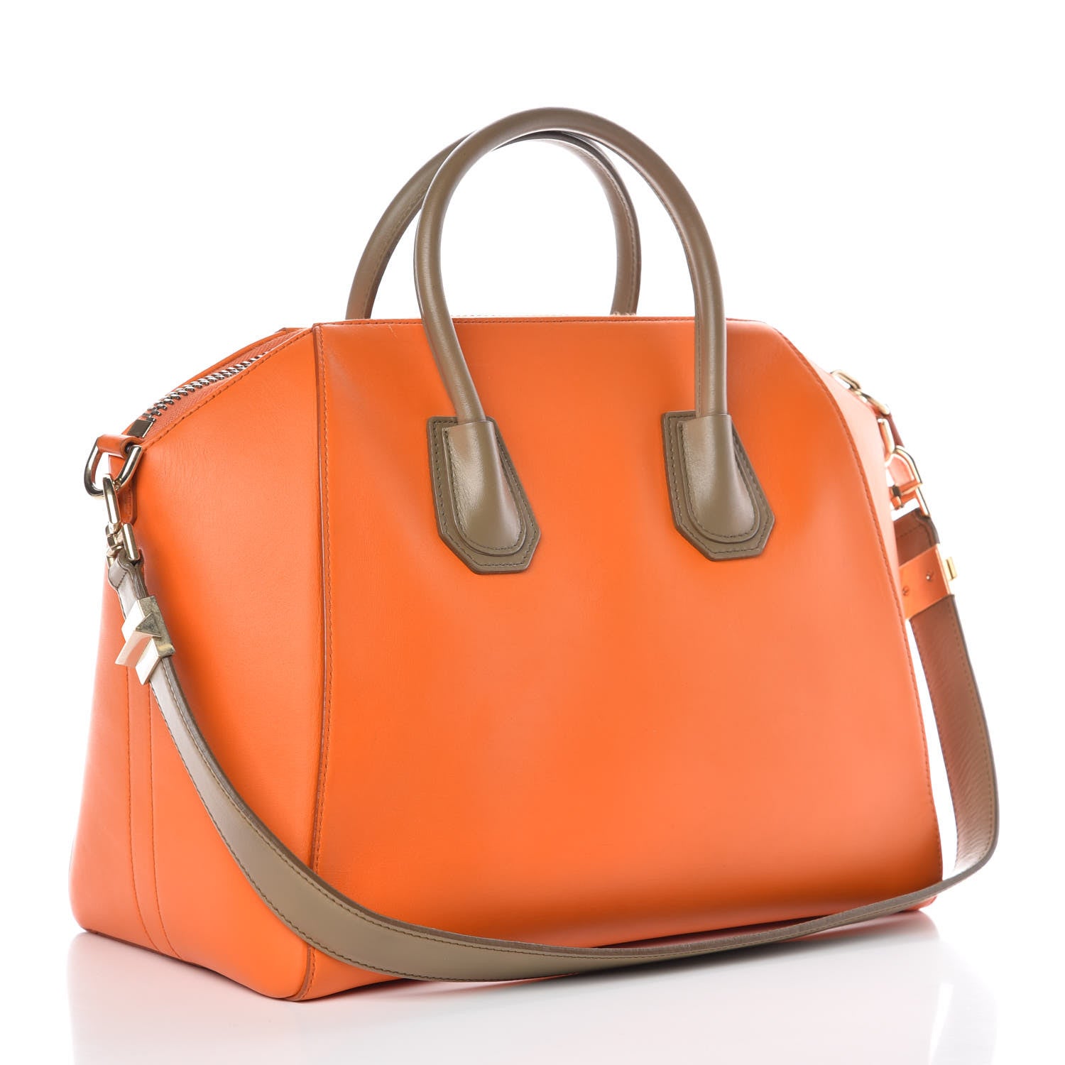 Givenchy Smooth Calfskin Medium Bi-Color Antigona Orange Beige 3 of 15