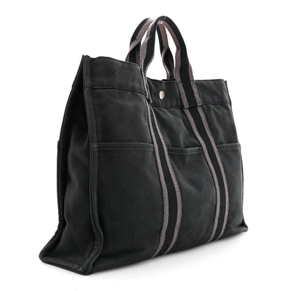 Hermes Canvas Herline MM Tote Black 3 of 14