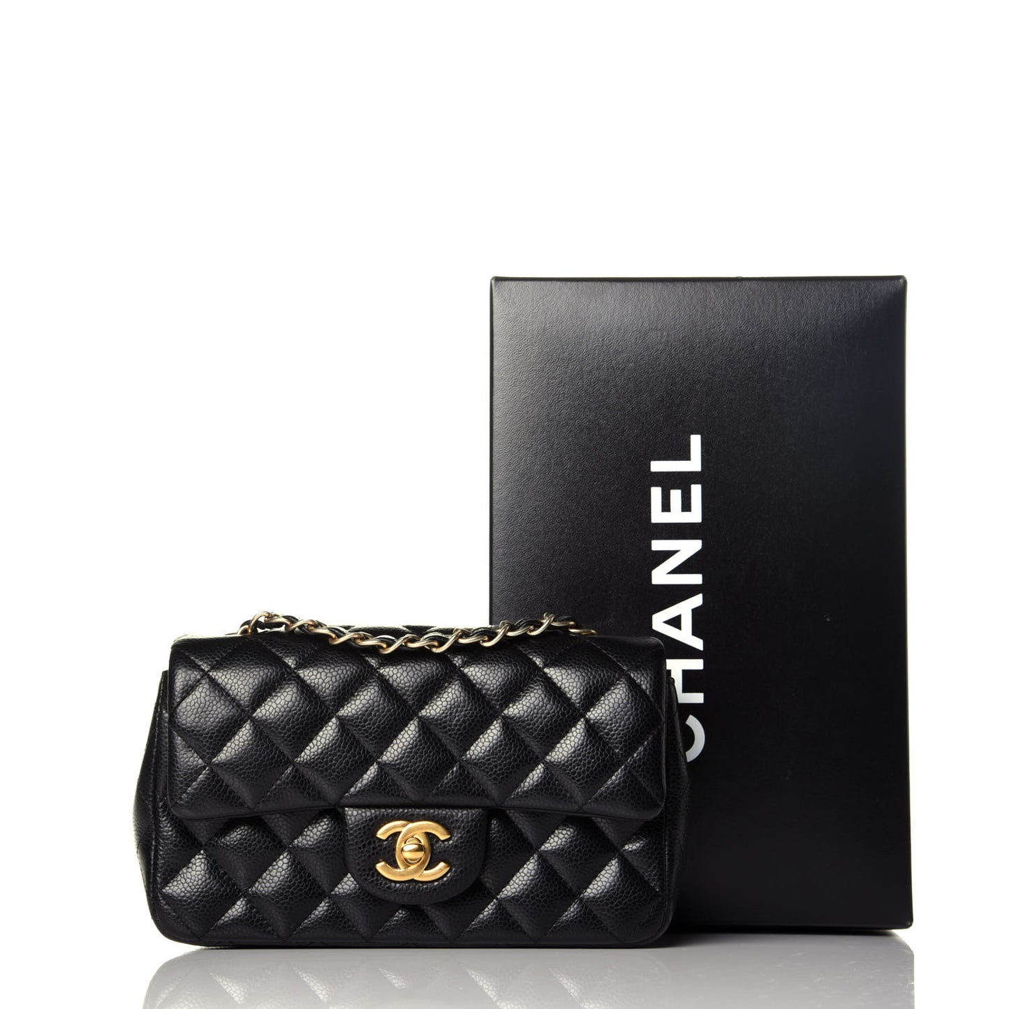 Caviar Quilted Mini Rectangular Flap Black
