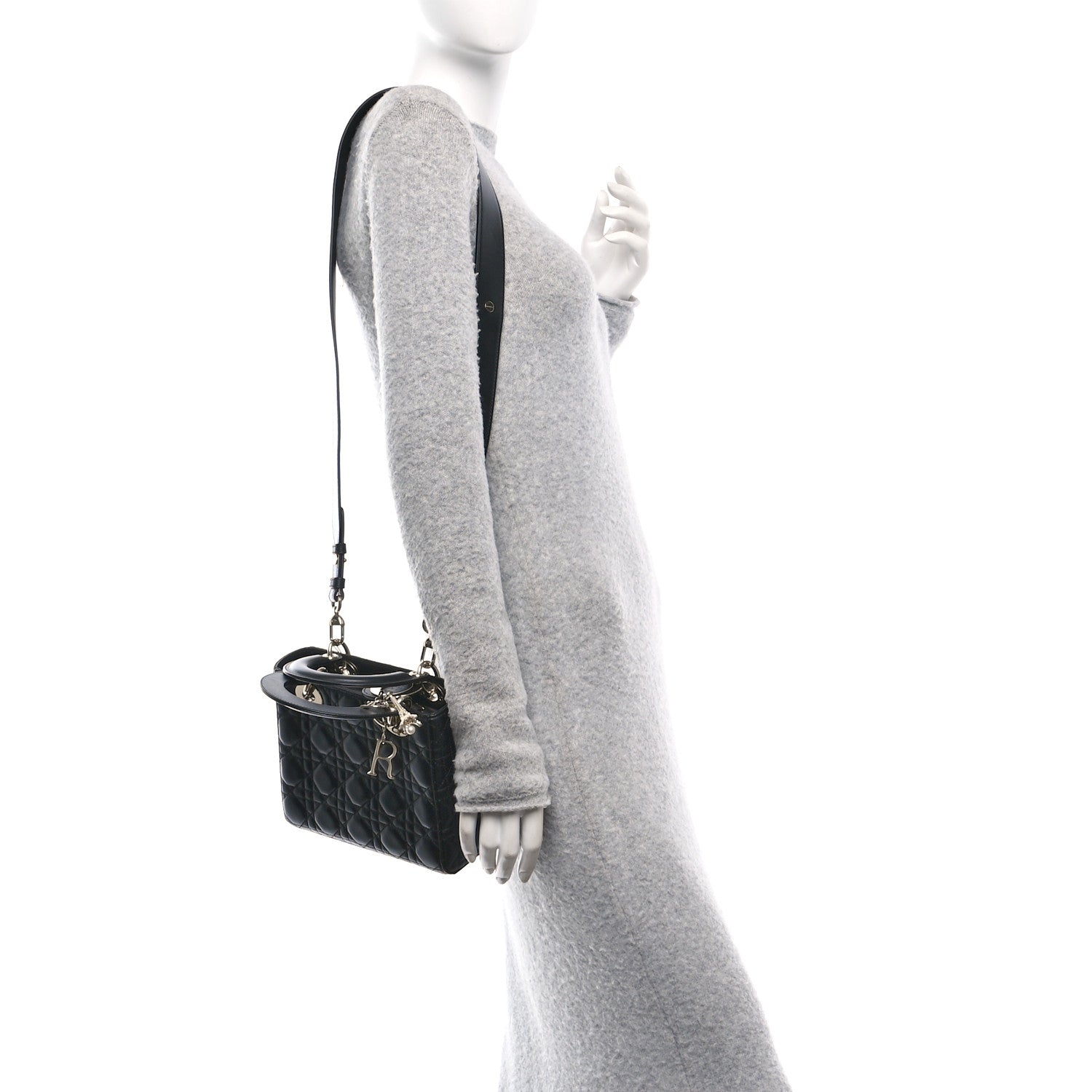 Christian Dior Lambskin Cannage Small My ABCDior Lady Dior Black 2 of 10