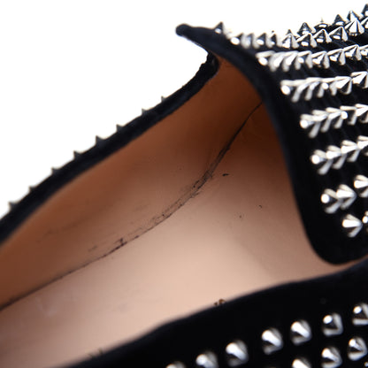 Christian Louboutin Velvet Mens Rollerboy Spikes Flat Loafers 43.5 Black 8 of 13