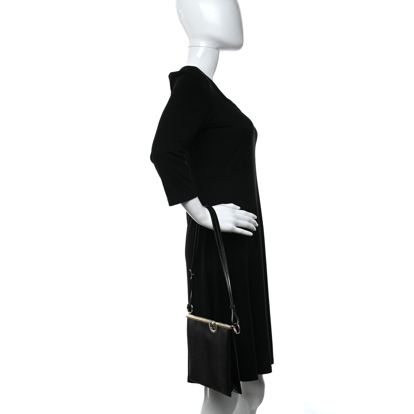 Niloticus Lizard Mors De Bride Bag Black