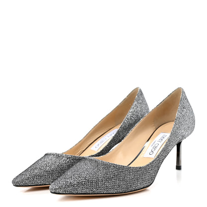 Jimmy Choo Glitter Fabric Romy 60 Pumps 37 Silver 4 of 9