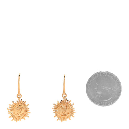 Louis Vuitton Brass Vendome Drop Earrings Gold 2 of 4