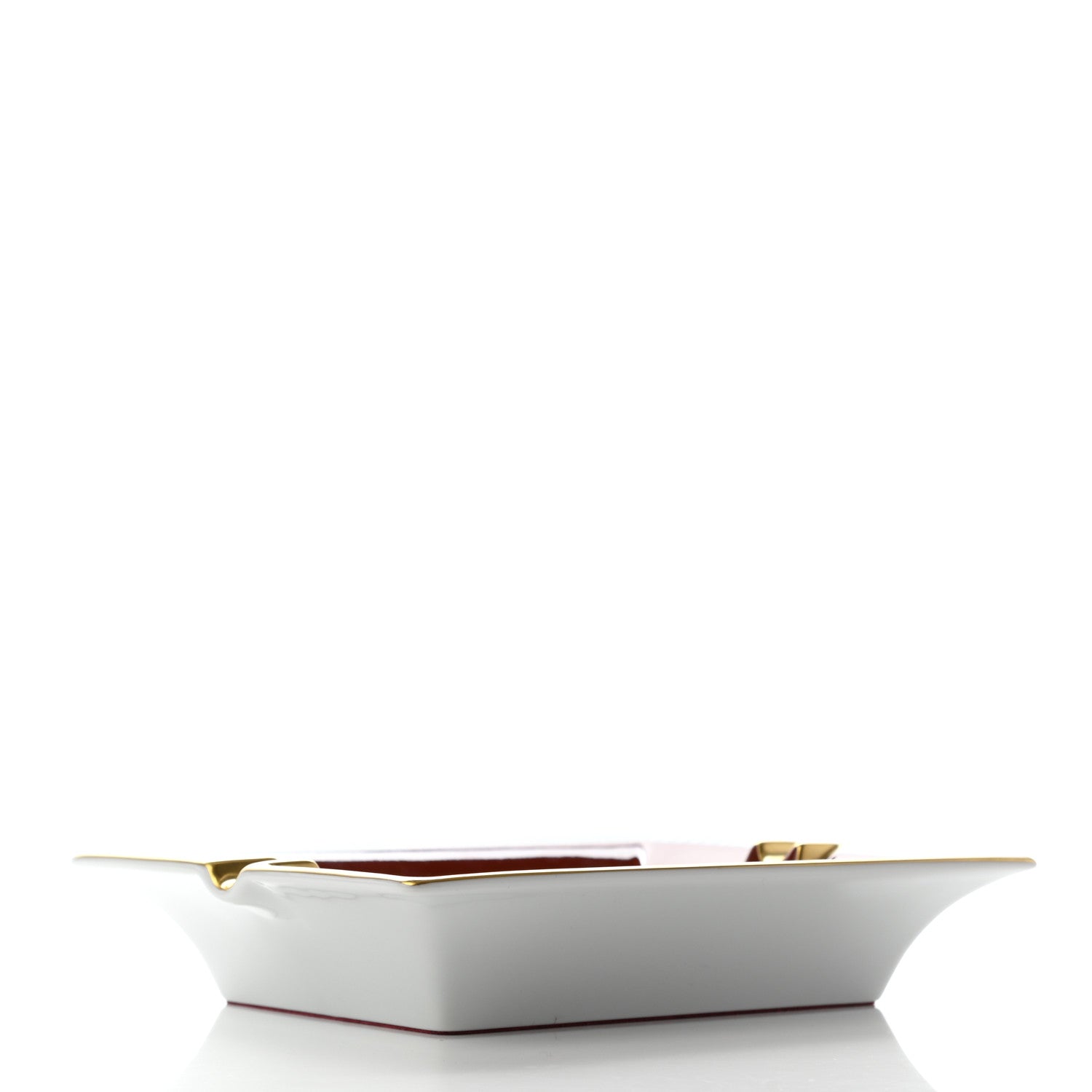 Hermes Porcelain Panthera Deco Ashtray Rouge H 4 of 6