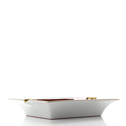 Hermes Porcelain Panthera Deco Ashtray Rouge H 4 of 6