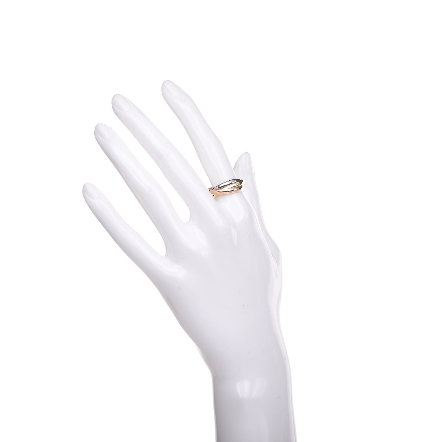Cartier 18K Pink Yellow White Gold Small Trinity Ring 53 6.25 2 of 5
