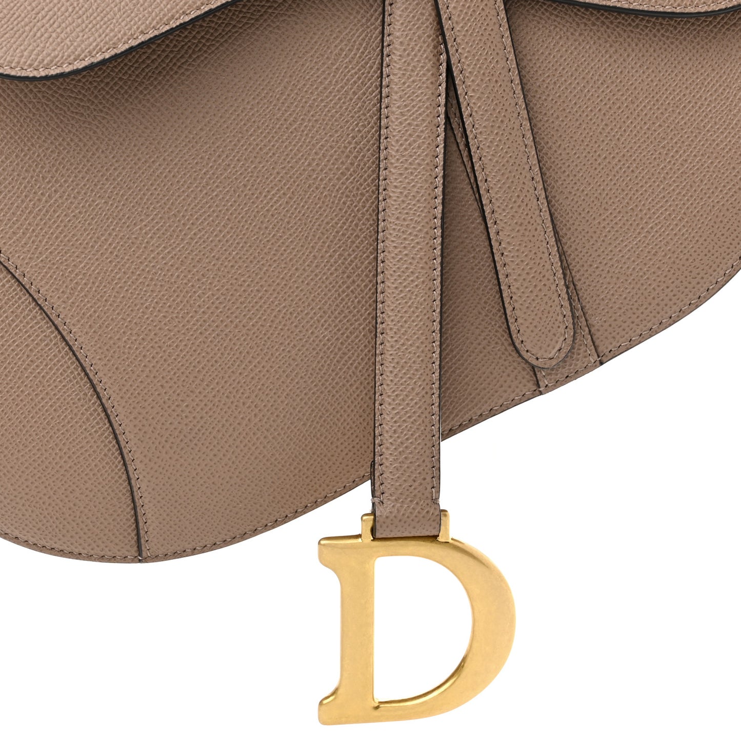 Grained Calfskin Saddle Bag Warm Taupe