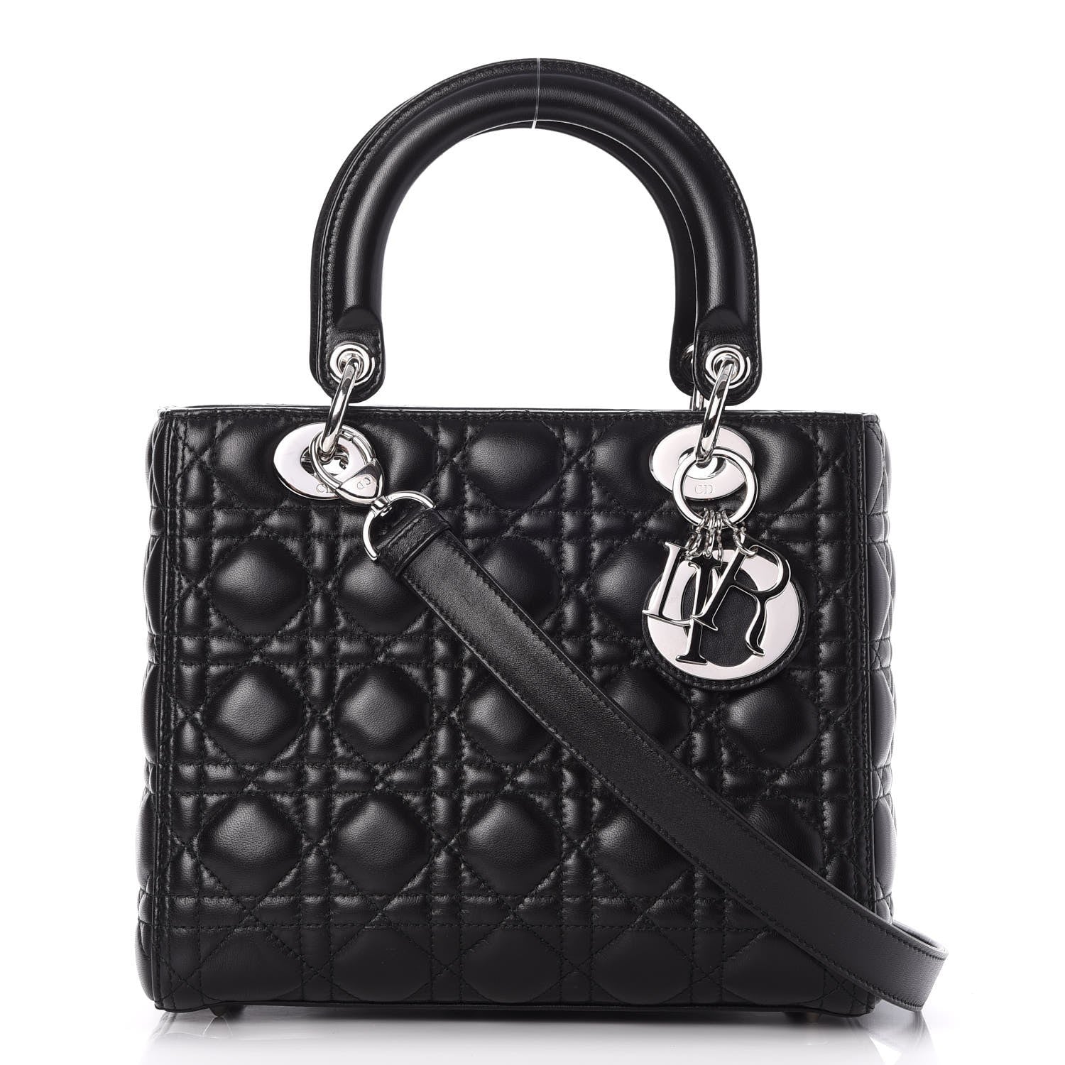 Christian Dior Lambskin Cannage Medium Lady Dior Black 1 of 8