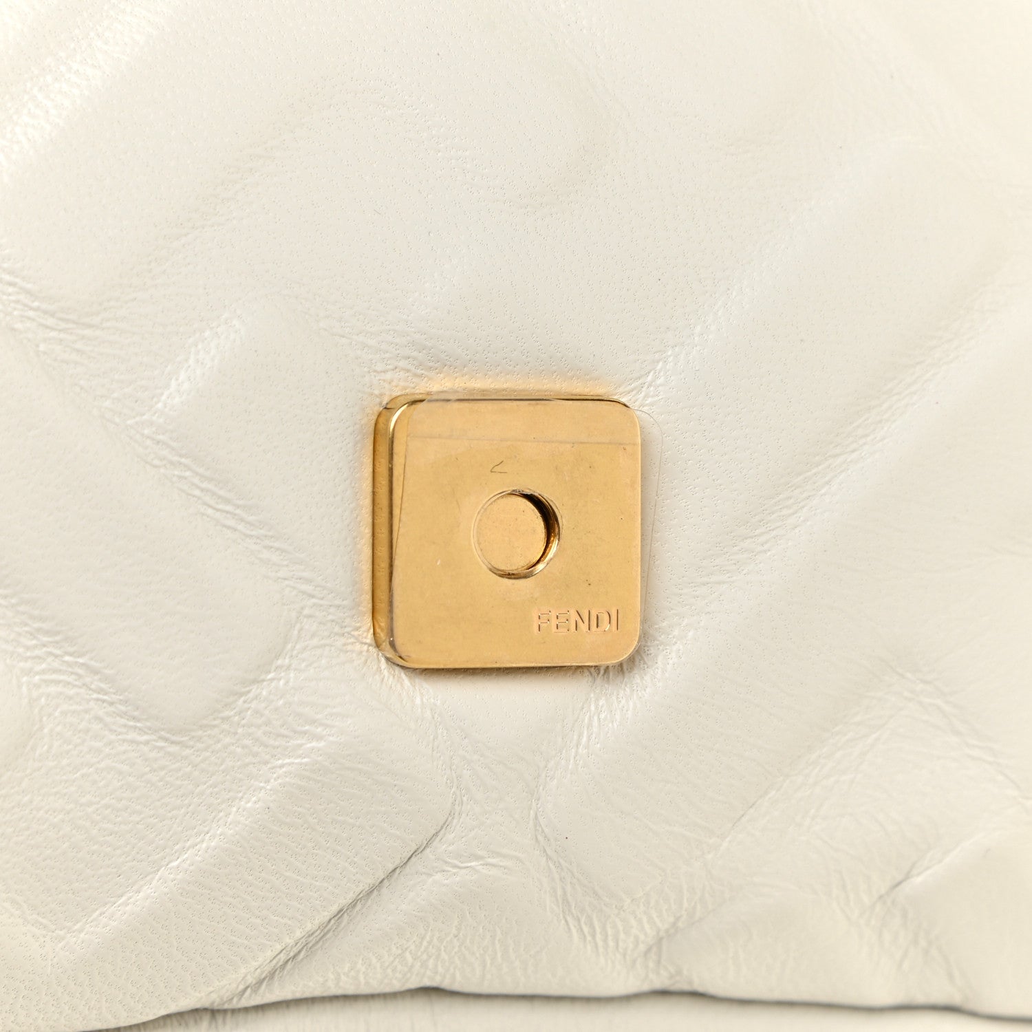Fendi Nappa FF 1974 Embossed Baguette White 10 of 16