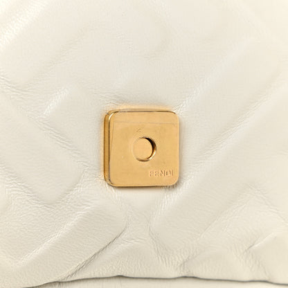 Fendi Nappa FF 1974 Embossed Baguette White 10 of 16