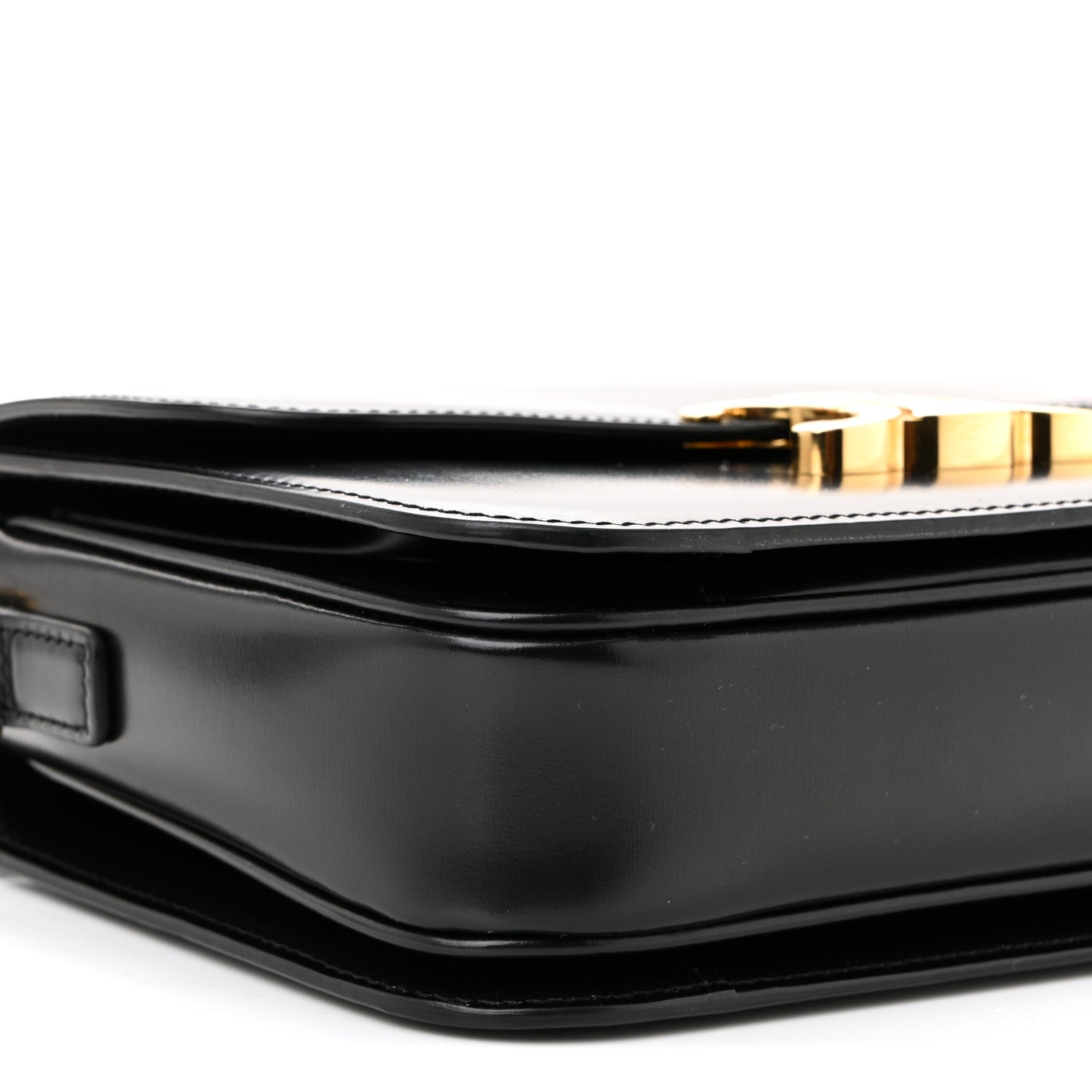 Celine Shiny Calfskin Medium Triomphe Black 9 of 10