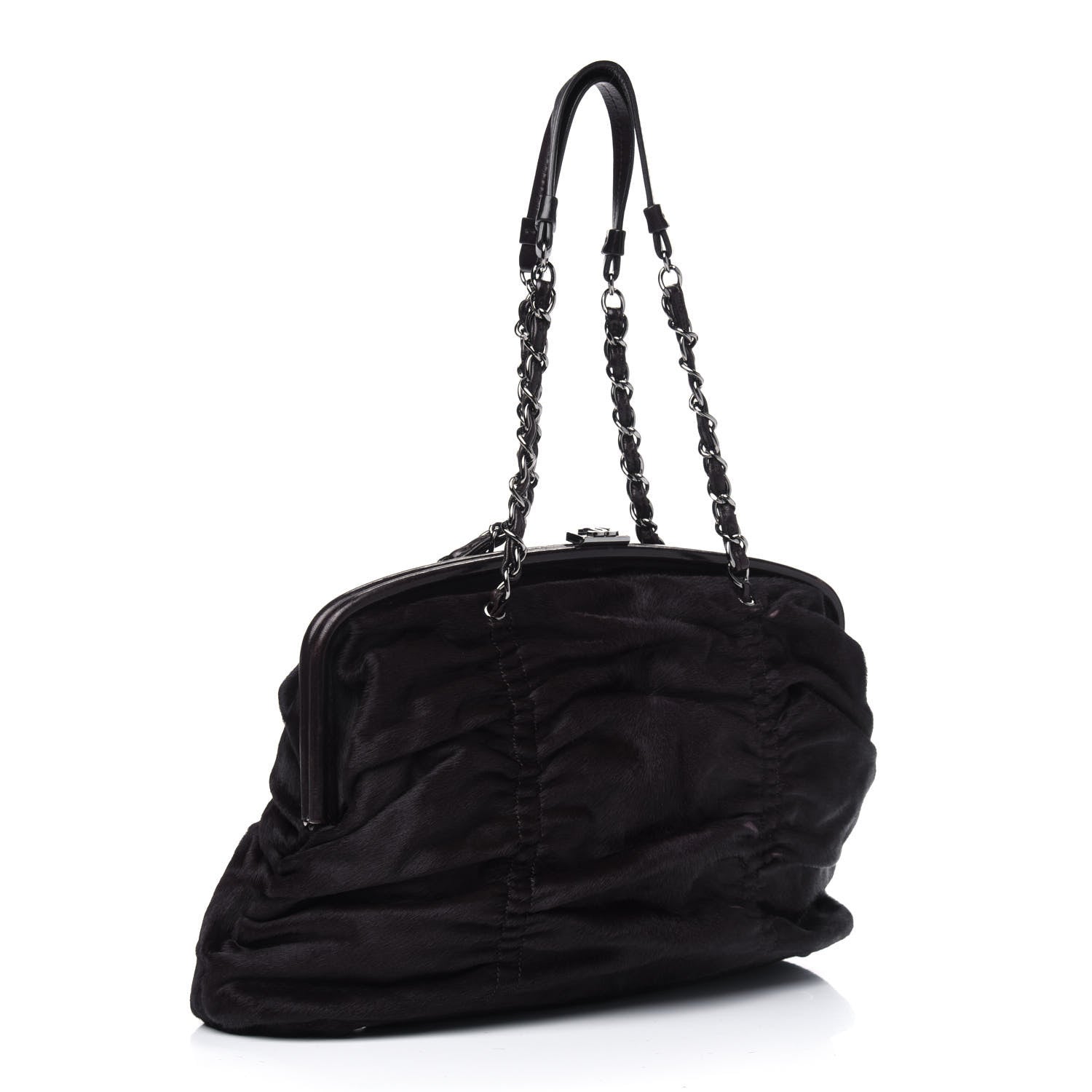Chanel Pony Hair Sharpei Frame Tote Dark Brown 2 of 6