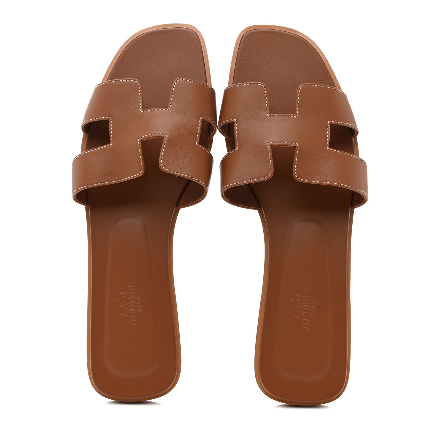 Box Calfskin Oran Sandals 41 Gold