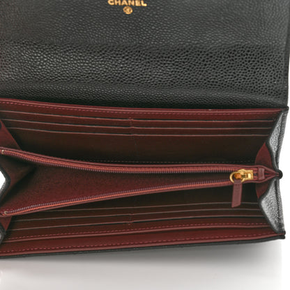 Chanel Caviar Quilted Large Gusset Flap Wallet Black 5 of 10