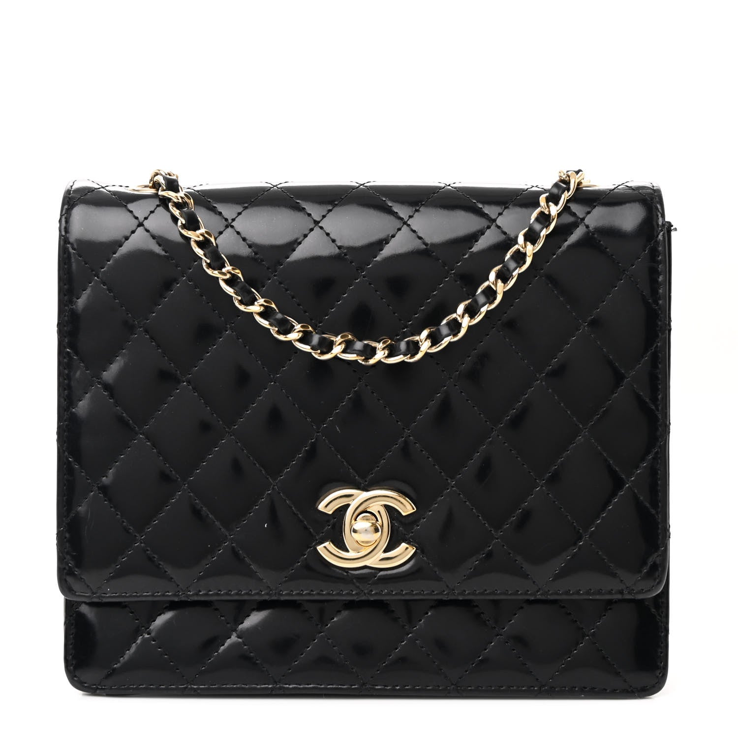 Chanel Patent Calfskin Quilted Mini Square Flap Black 1 of 13