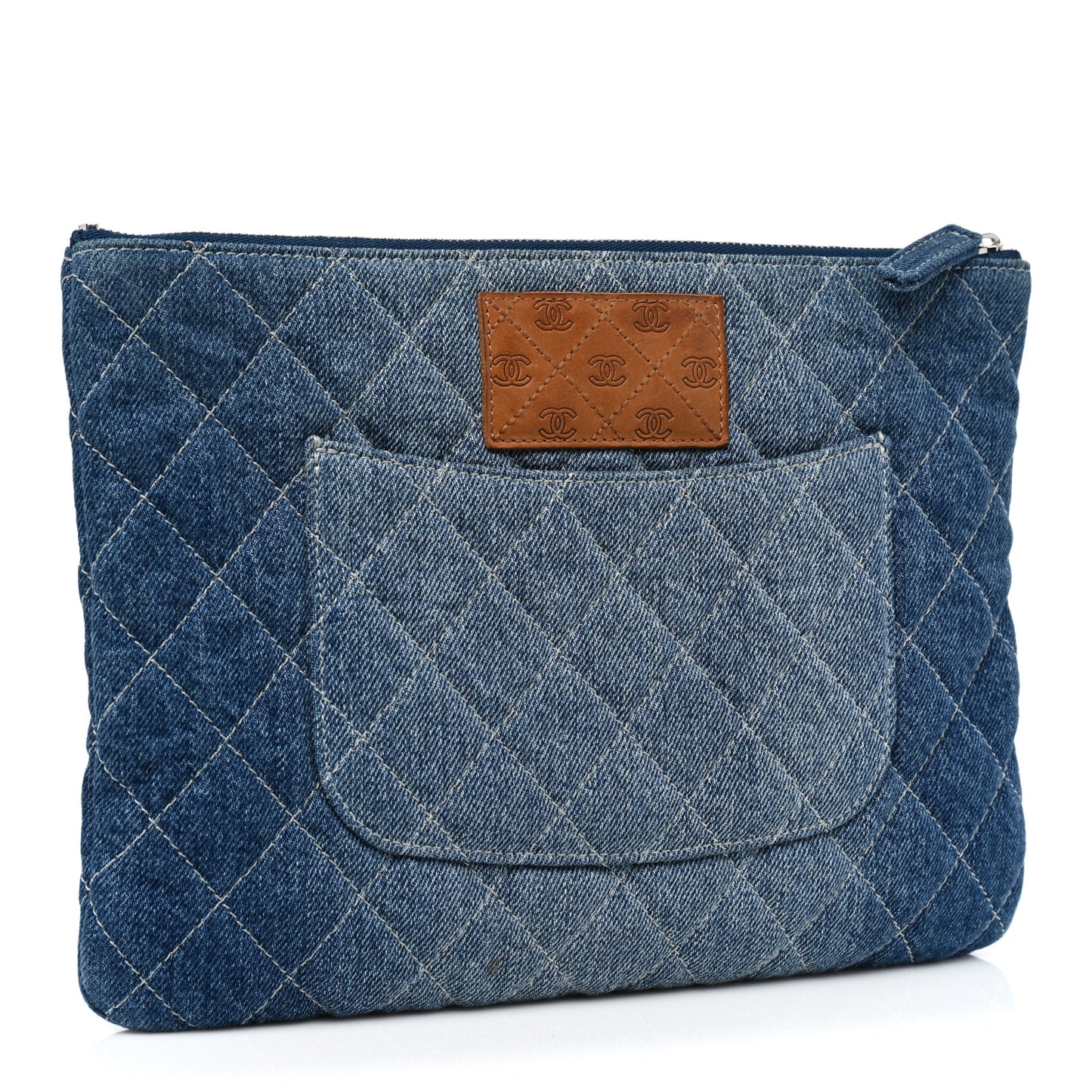 Denim Pocket Medium Cosmetic Case Blue