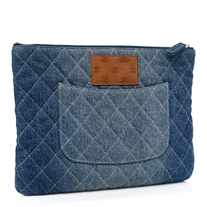 Chanel Denim Pocket Medium Cosmetic Case Blue 3 of 8