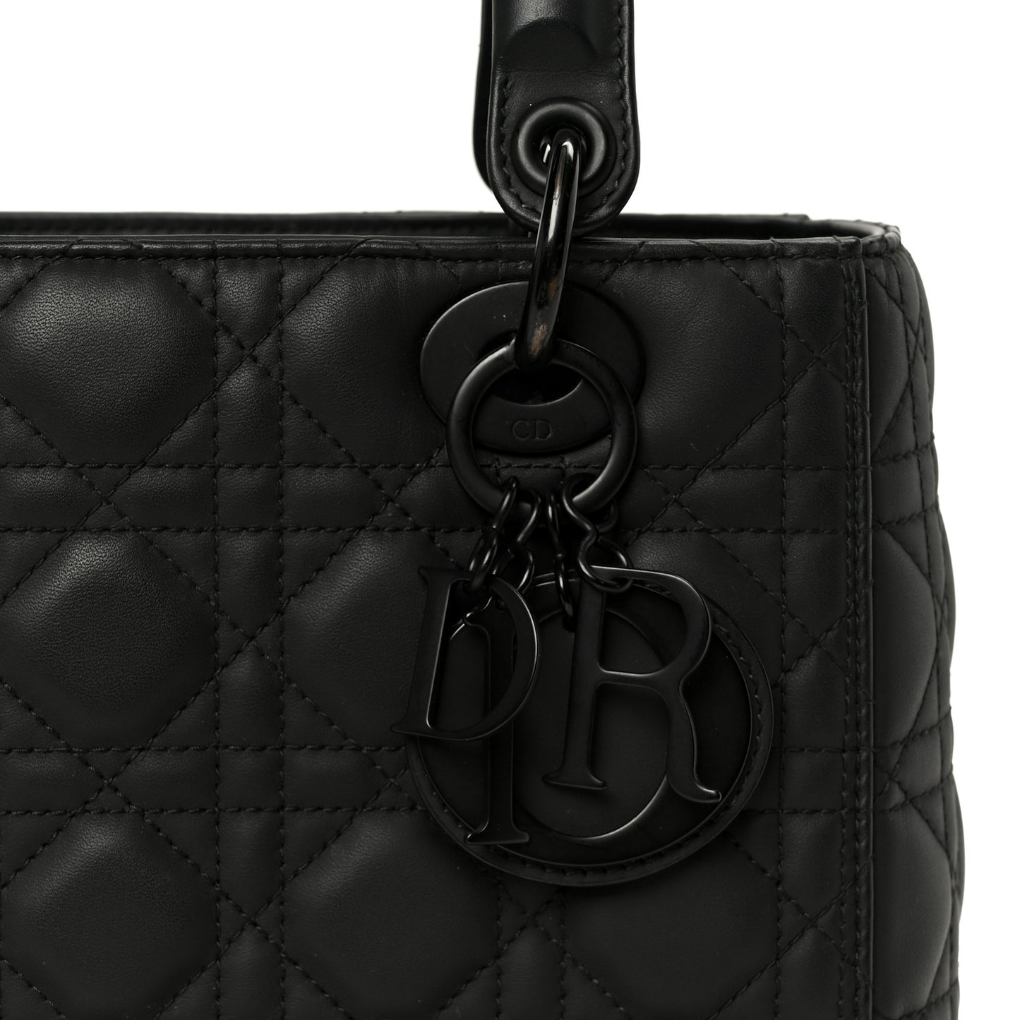 Ultra Matte Calfskin Cannage Medium Lady Dior Black