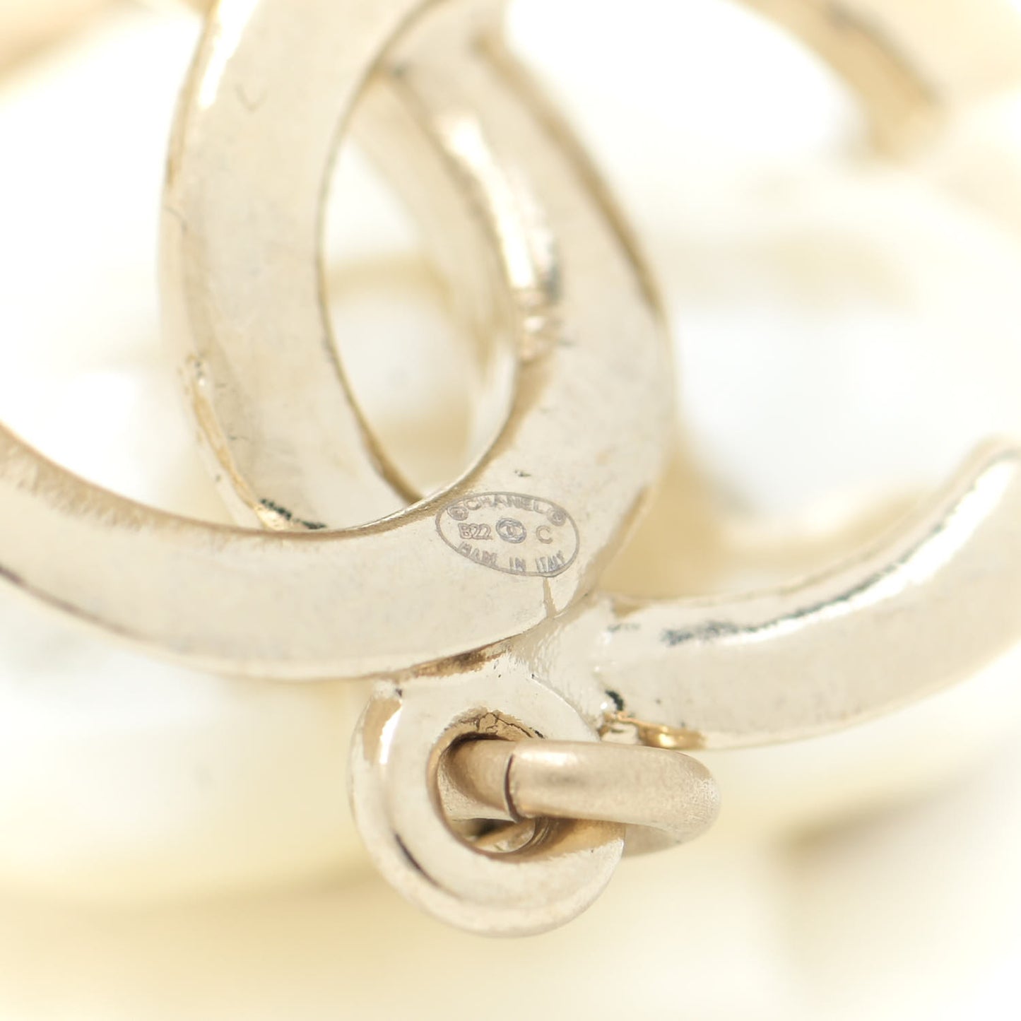 Pearl CC Double Heart Drop Earrings Gold