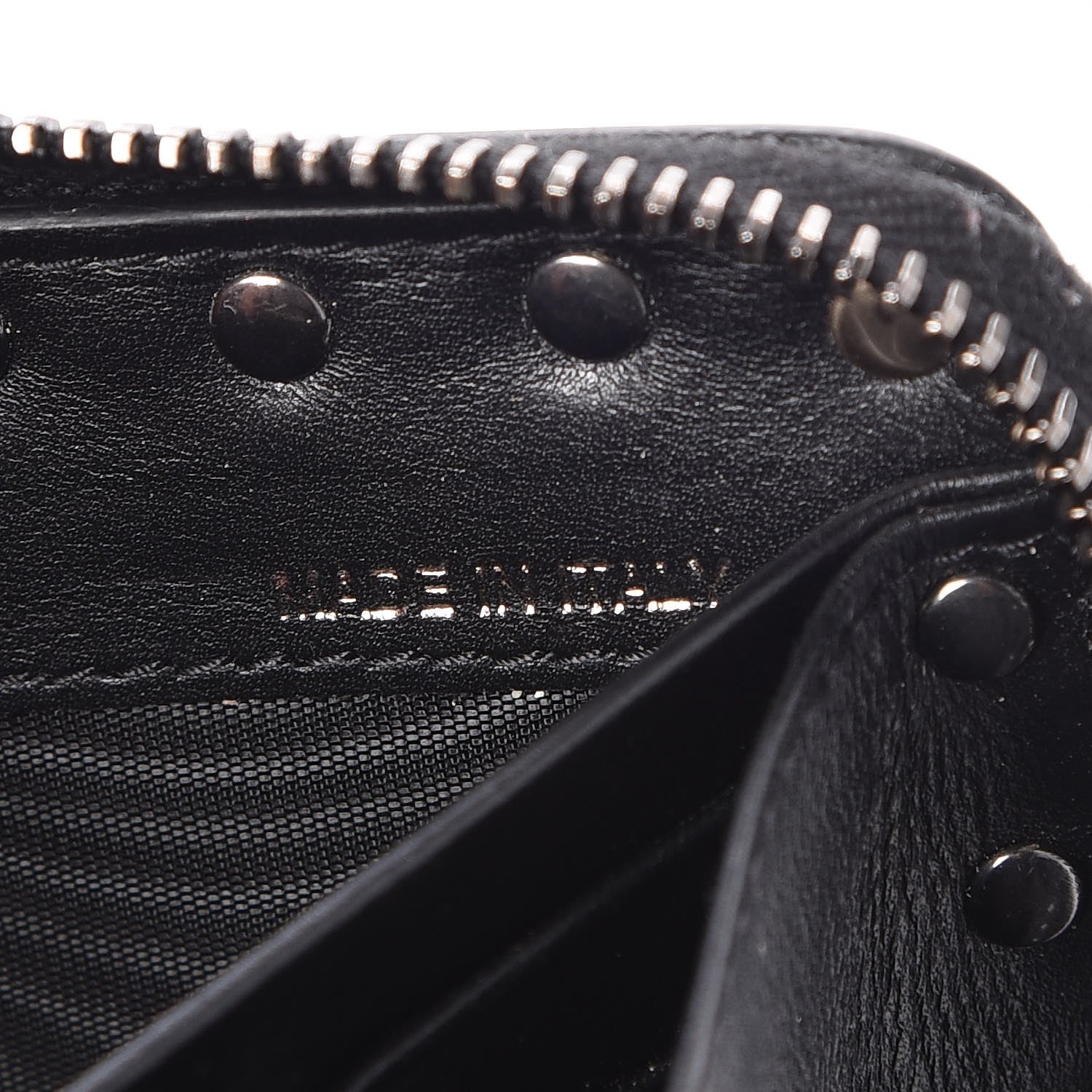 Valentino Garavani Calfskin Tonal Rockstud Zip Around Wallet Black 8 of 8