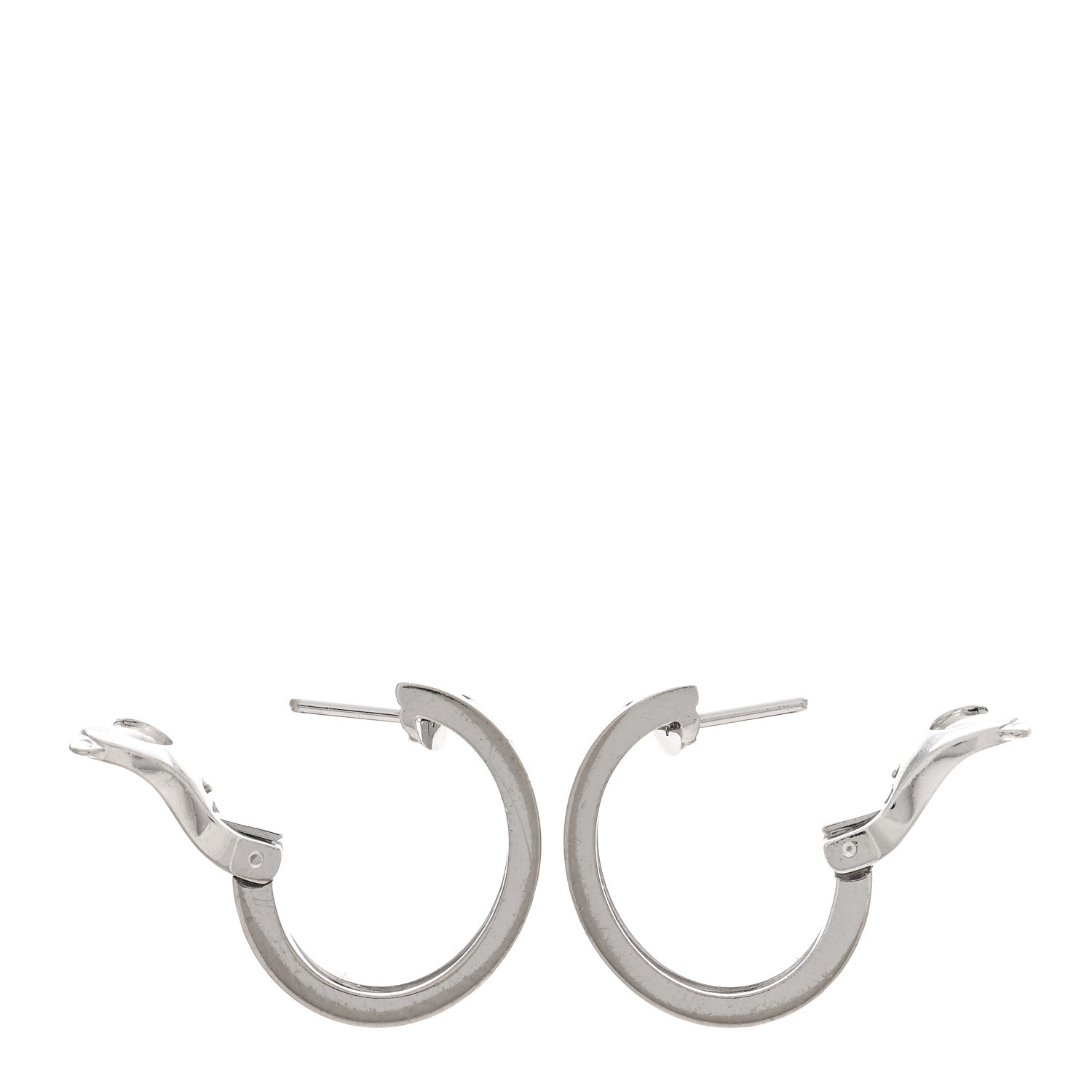 Cartier 18K White Gold 2 Diamond 5.5mm LOVE Hoop Earrings 3 of 4