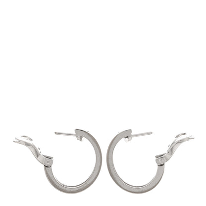 Cartier 18K White Gold 2 Diamond 5.5mm LOVE Hoop Earrings 3 of 4
