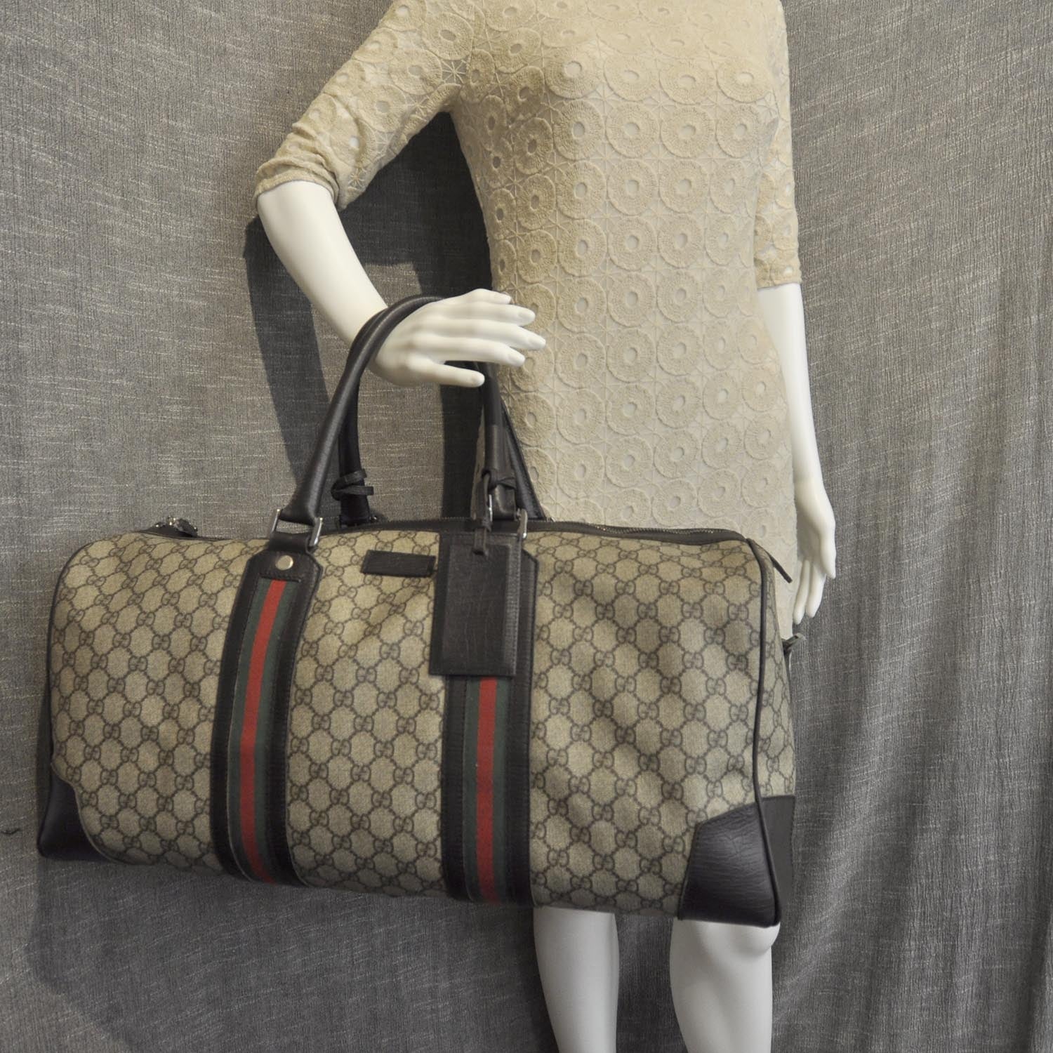 Gucci Monogram Large Web Carry On Duffle Bag 2 of 9
