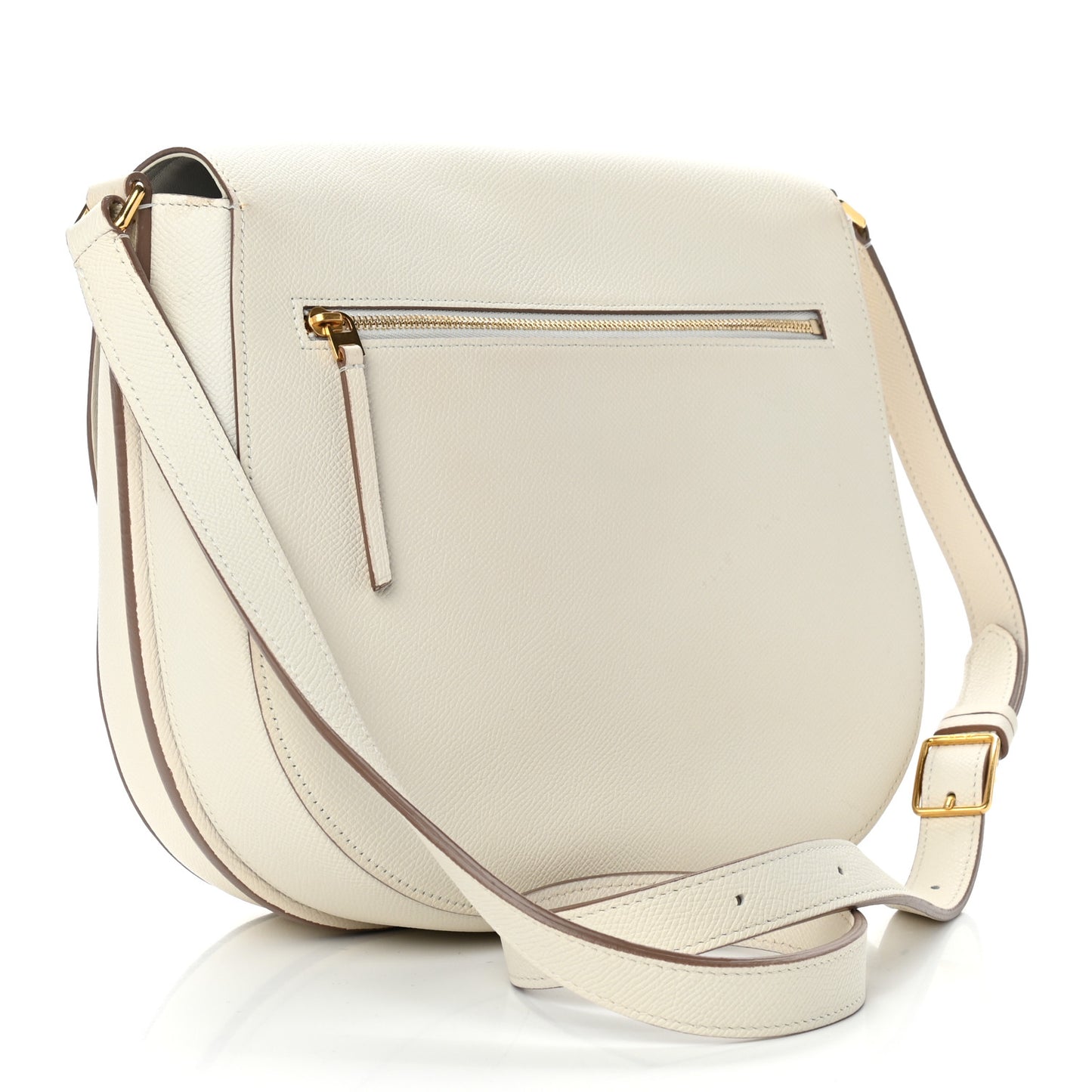 Grained Calfskin Small Trotteur White