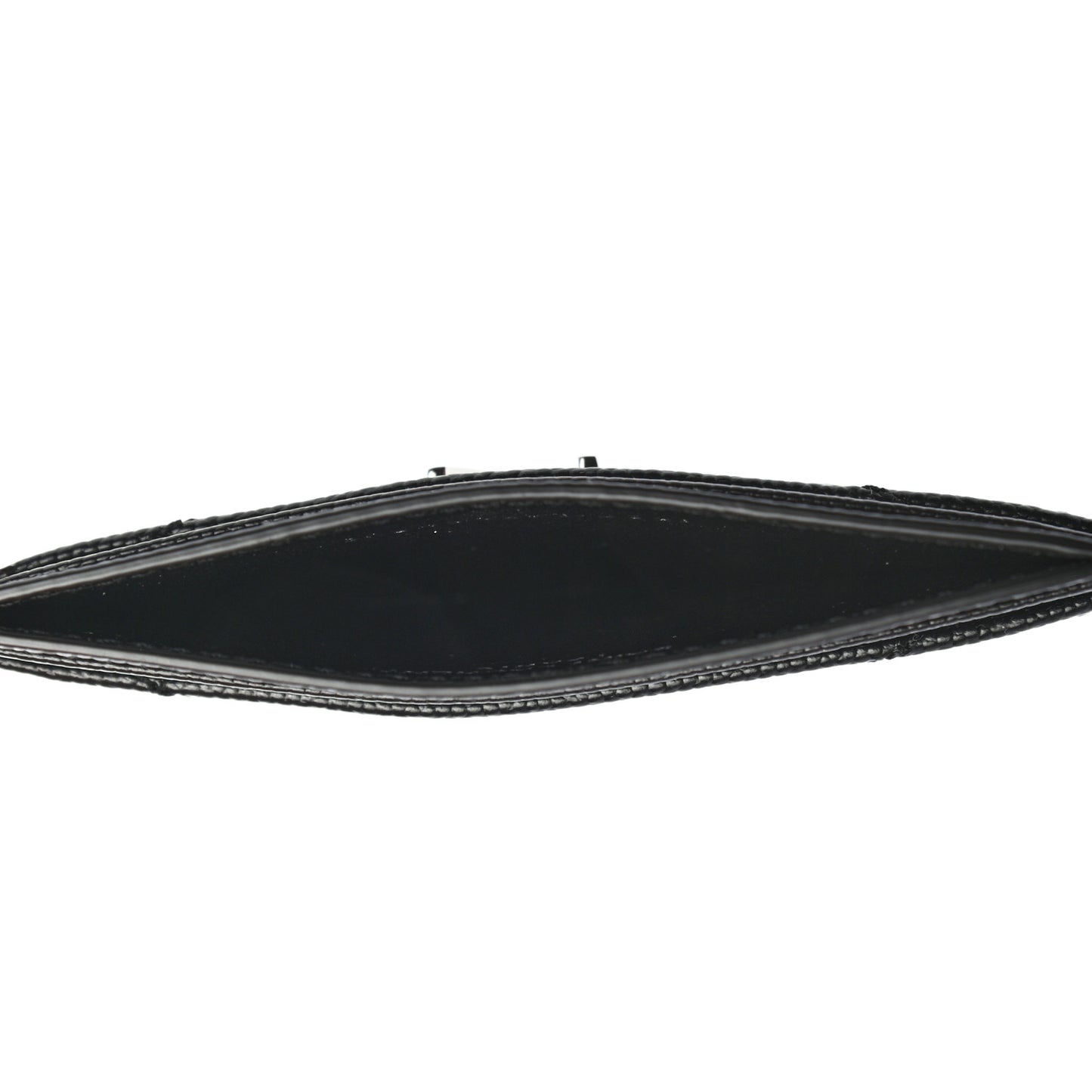 Grain De Poudre Matelasse Chevron Monogram Credit Card Case Black
