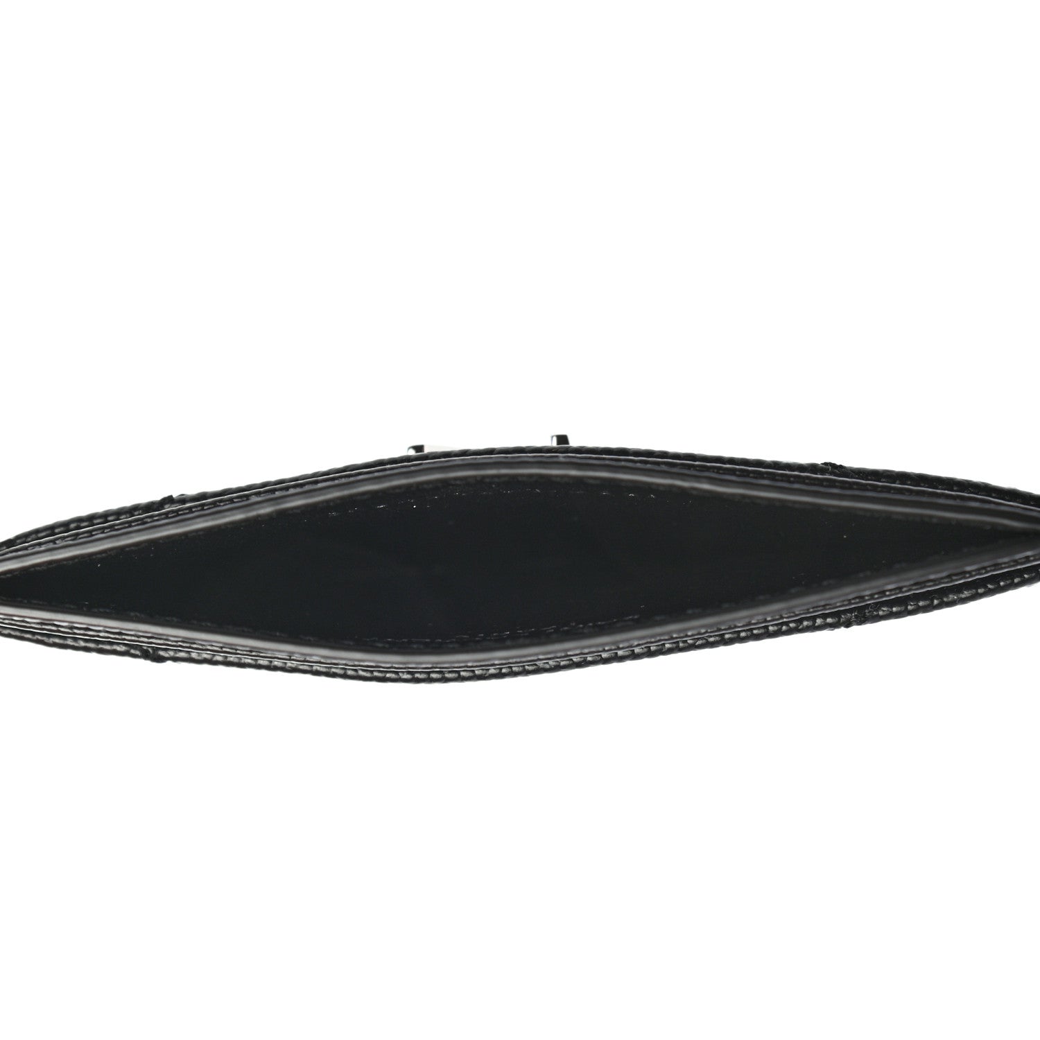 Saint Laurent Grain De Poudre Matelasse Chevron Monogram Credit Card Case Black 5 of 7