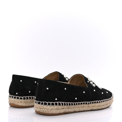 Chanel Suede Pearl CC Espadrilles 39 Black 4 of 8