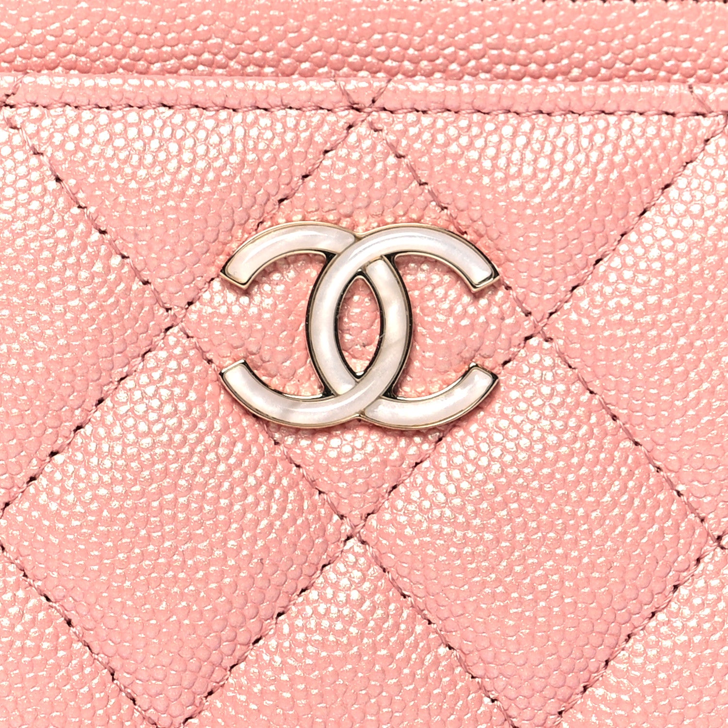 Chanel Iridescent Caviar Quilted Card Holder Pink 9 of 9