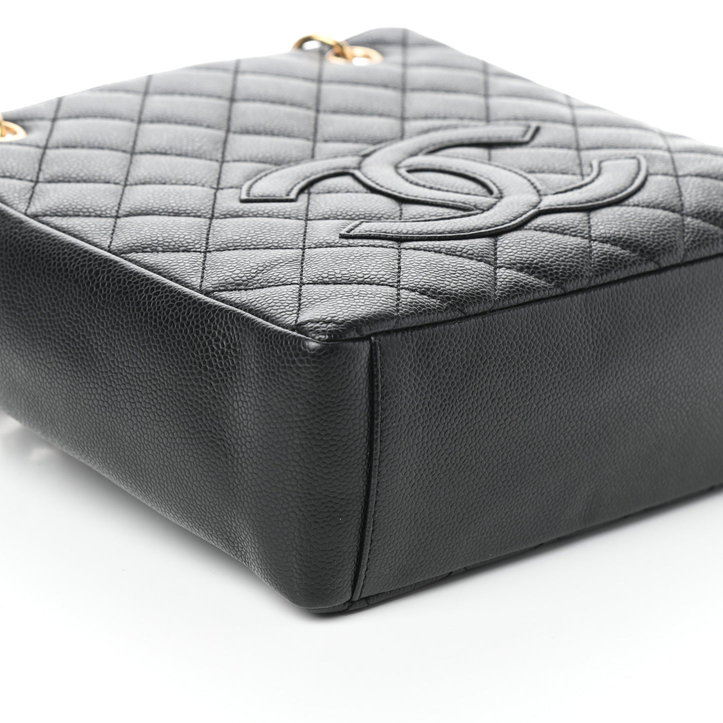Caviar Quilted Petit Shopping Tote PST Black