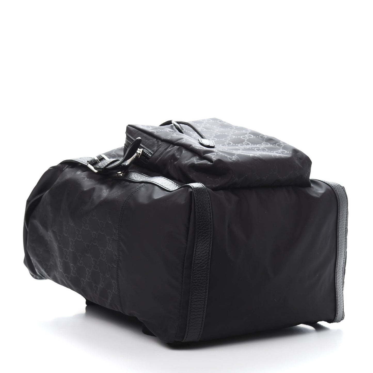 Nylon Monogram Medium Light Double Buckle Backpack Black