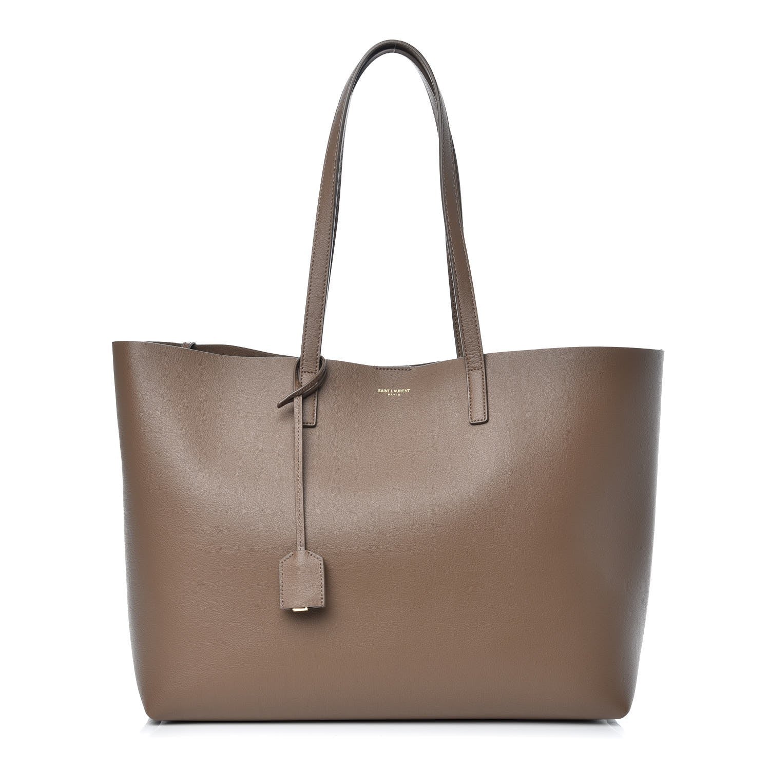 Saint Laurent Calfskin Large Shopping Tote Taupe 3 of 9