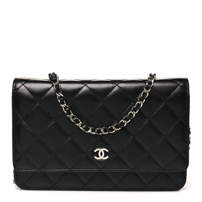 Chanel Lambskin Quilted Wallet On Chain WOC Black 1 of 11