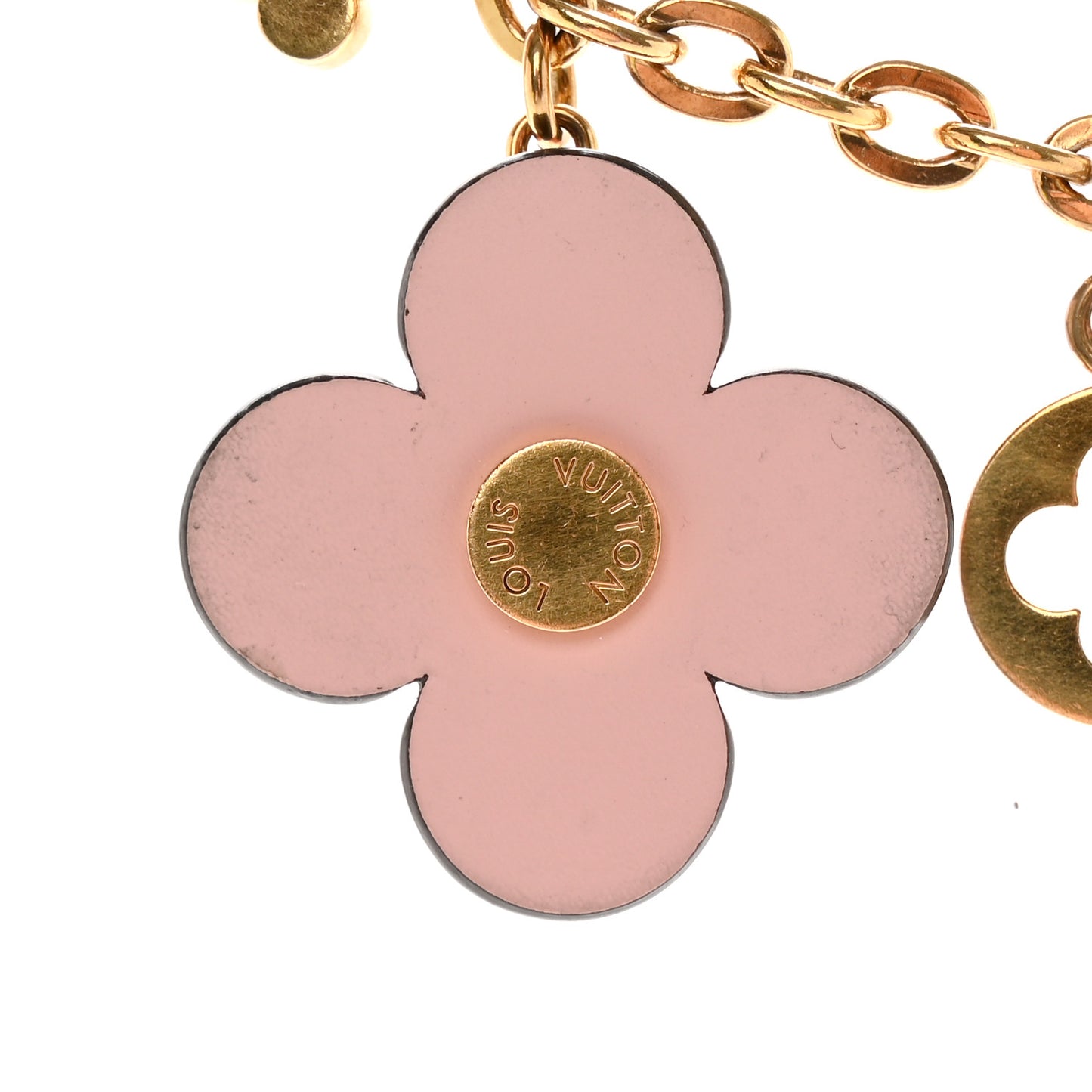 Brass Monogram Blooming Flowers Bag Charm Key Holder Rose Ballerine